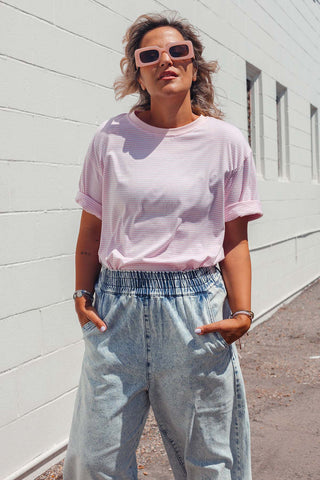 Coastal Stripe Tee - Pink