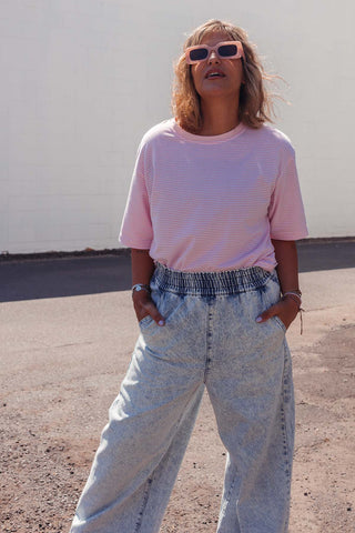 Coastal Stripe Tee - Pink
