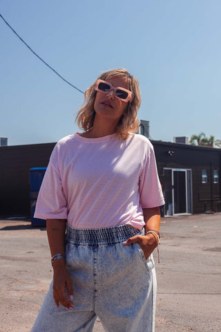 Coastal Stripe Tee - Pink