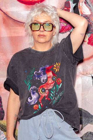 Cosmic Rodeo Tee - Charcoal