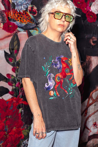 Cosmic Rodeo Tee - Charcoal