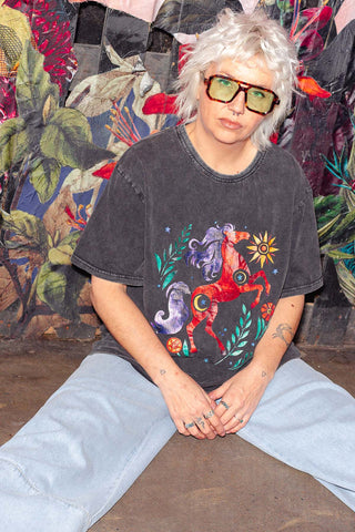 Cosmic Rodeo Tee - Charcoal