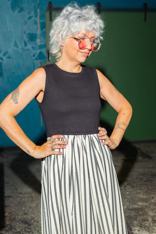 Della Dress - Natural Stripe