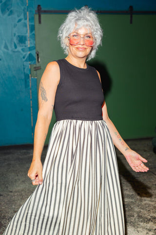 Della Dress - Natural Stripe