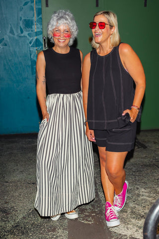 Della Dress - Natural Stripe