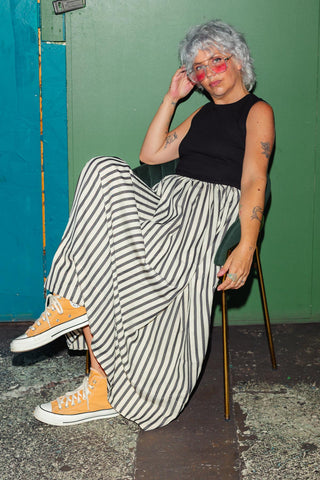 Della Dress - Natural Stripe