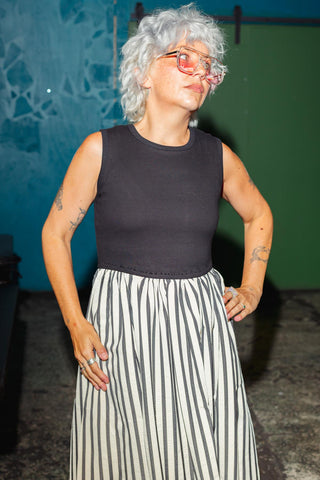 Della Dress - Natural Stripe