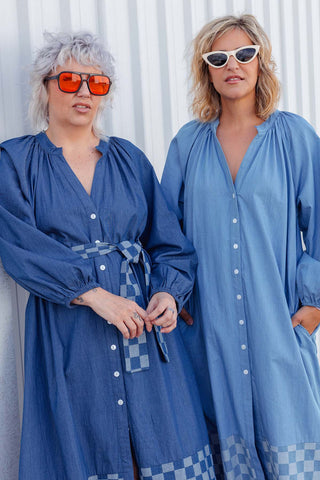 Denim Checkers Dress - Classic