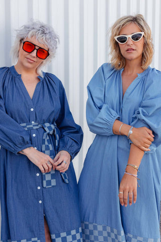 Denim Checkers Dress - Classic