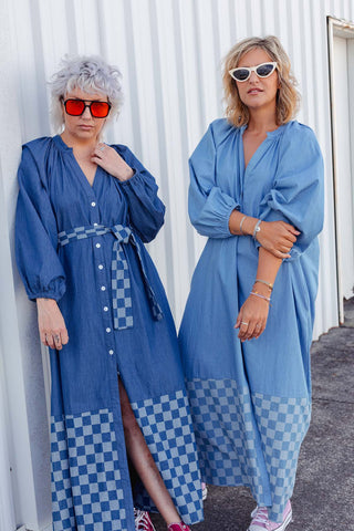 Denim Checkers Dress - Classic