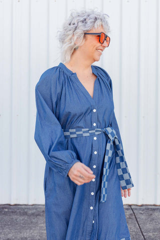 Denim Checkers Dress - Classic