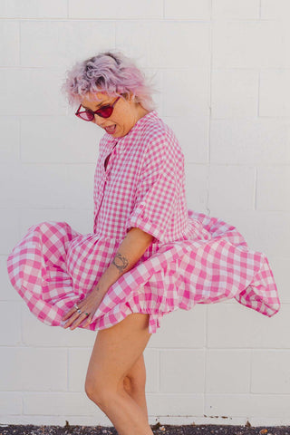 Effie Dress - Pink Gingham