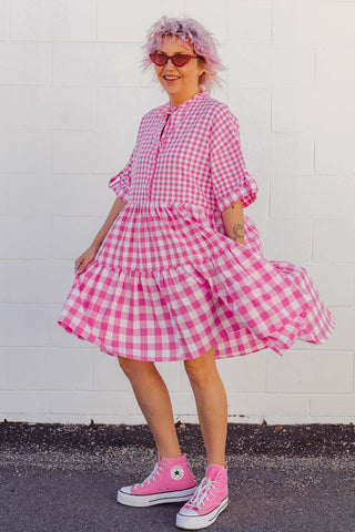 Effie Dress - Pink Gingham