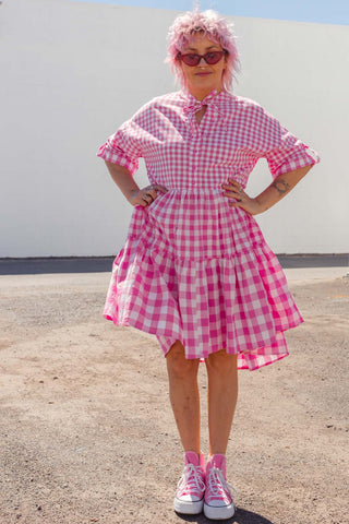 Effie Dress - Pink Gingham