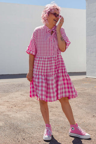 Effie Dress - Pink Gingham