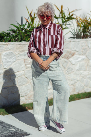 Emilia Shirt - Cherry Stripe