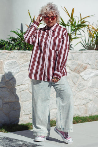 Emilia Shirt - Cherry Stripe