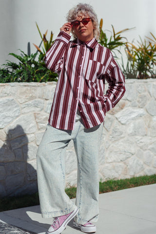 Emilia Shirt - Cherry Stripe
