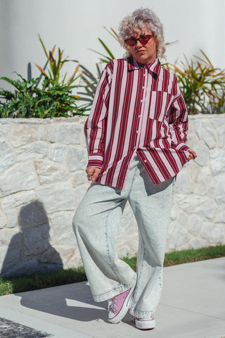 Emilia Shirt - Cherry Stripe