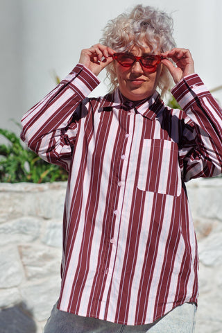 Emilia Shirt - Cherry Stripe