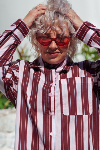 Emilia Shirt - Cherry Stripe