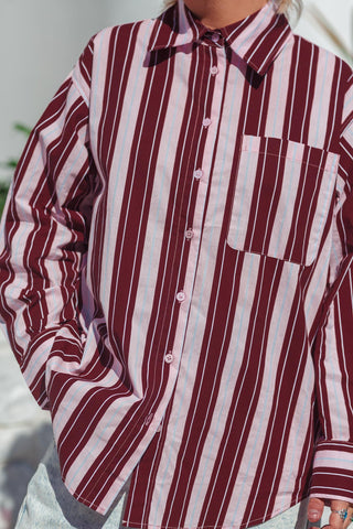 Emilia Shirt - Cherry Stripe