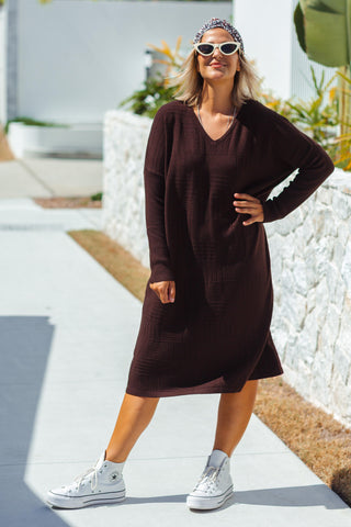 Essential Knit Dress - Chocolate