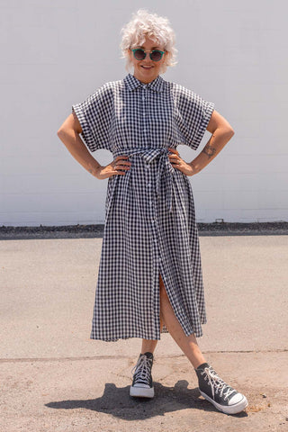 Etta Dress - Navy Gingham
