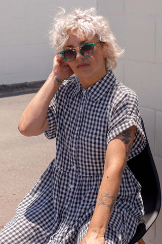 Etta Dress - Navy Gingham