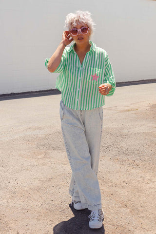 Eve Shirt - Green Stripe