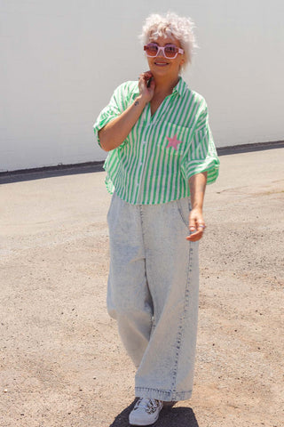 Eve Shirt - Green Stripe