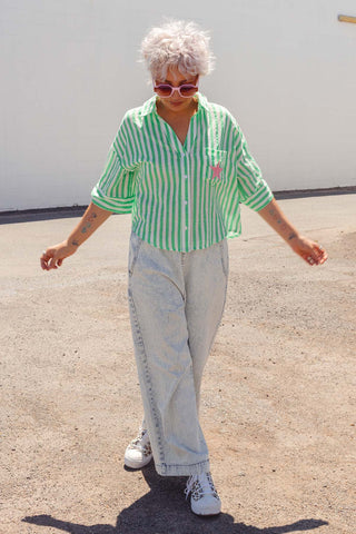 Eve Shirt - Green Stripe