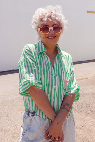 Eve Shirt - Green Stripe