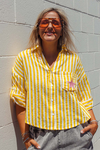 Eve Shirt - Yellow Stripe