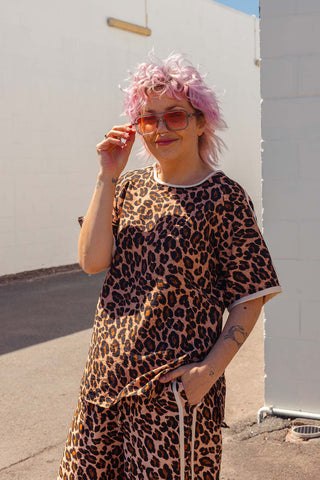 Everyday Drape Top - Leopard