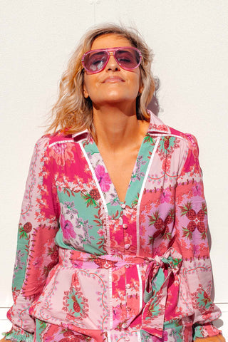 Greta Dress - Pink Floral