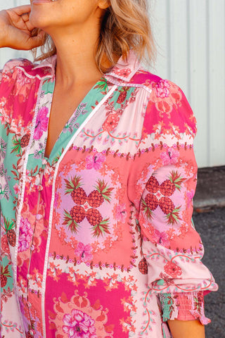 Greta Dress - Pink Floral