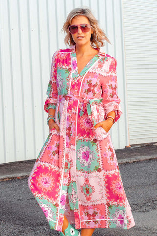 Greta Dress - Pink Floral