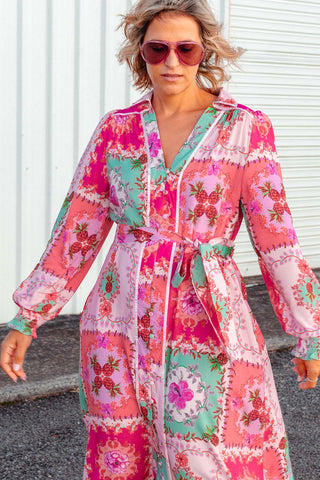 Greta Dress - Pink Floral