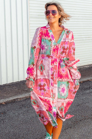 Greta Dress - Pink Floral