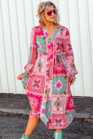 Greta Dress - Pink Floral