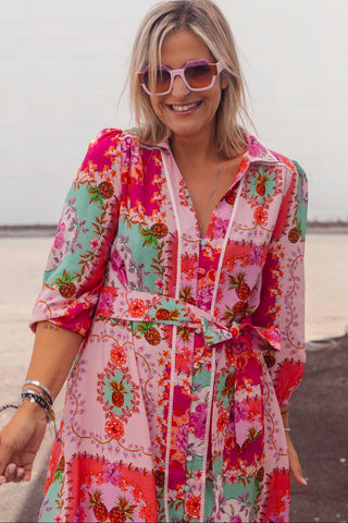 Greta Dress - Pink Floral
