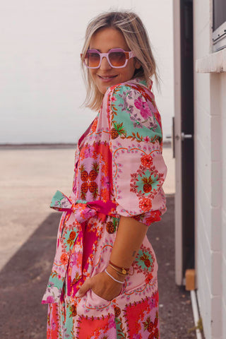 Greta Dress - Pink Floral