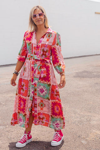 Greta Dress - Pink Floral