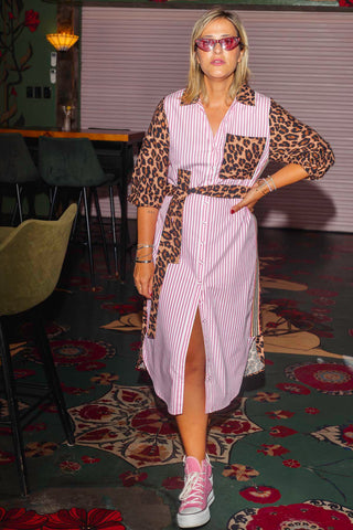 Hazel Dress - Pink Stripe