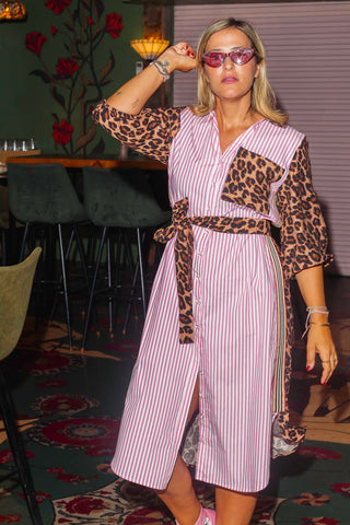 Hazel Dress - Pink Stripe