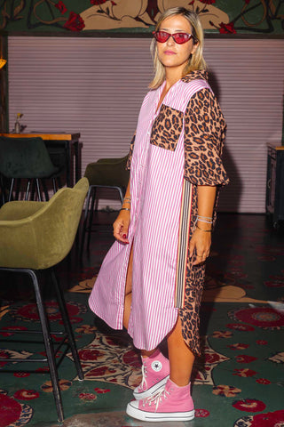 Hazel Dress - Pink Stripe