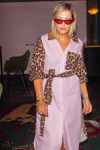 Hazel Dress - Pink Stripe