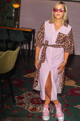 Hazel Dress - Pink Stripe