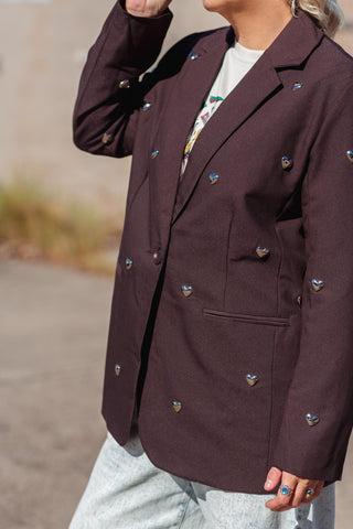 Heart Blazer - Chocolate